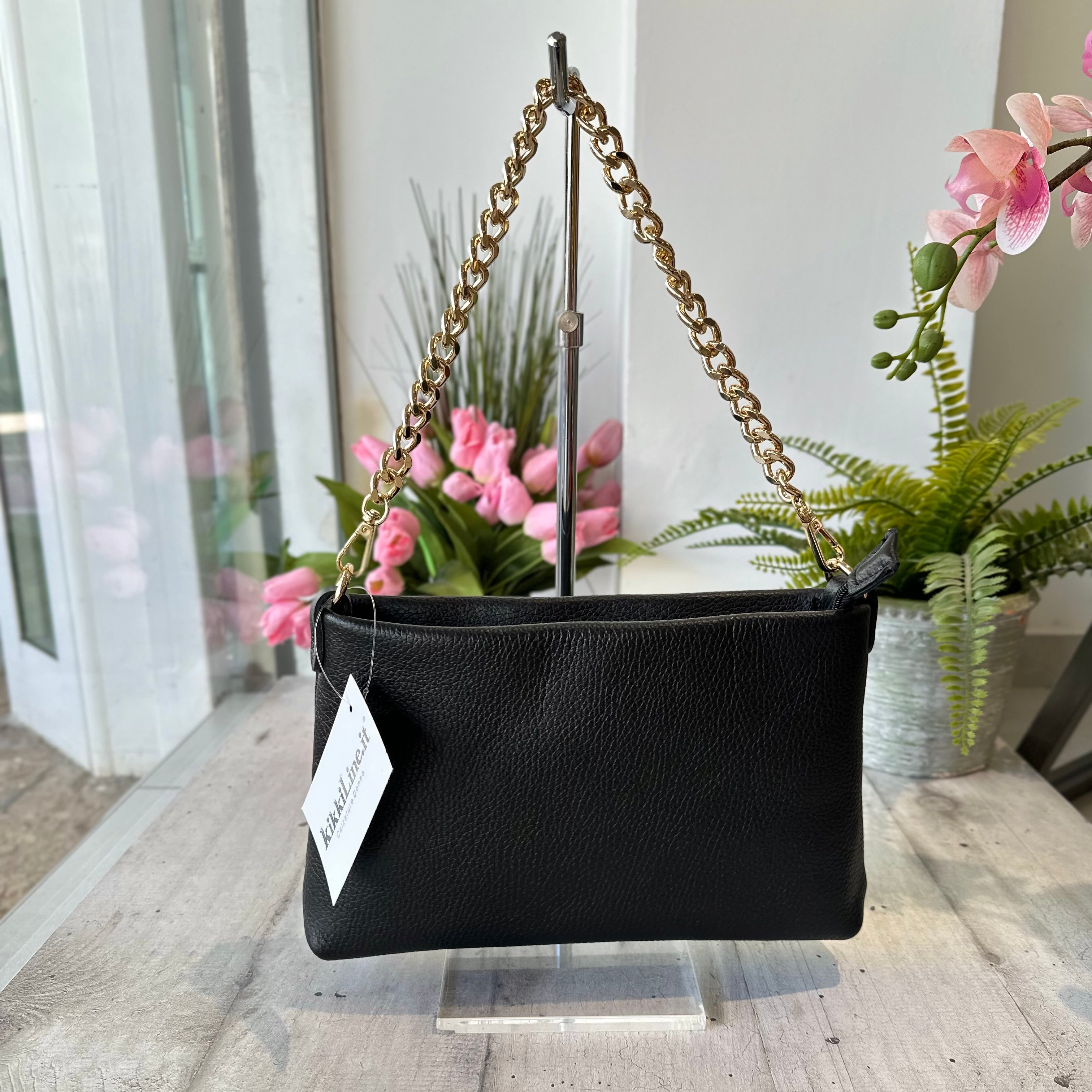 Lorenz piccola tasca in pelle nera, morbida in nappa con Tasche a Lorenz piccola tasca in pelle nera, morbida in nappa con Tasche a