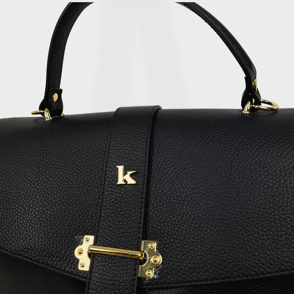 Large Capacious Trunk Handbag in Black Leather - 4