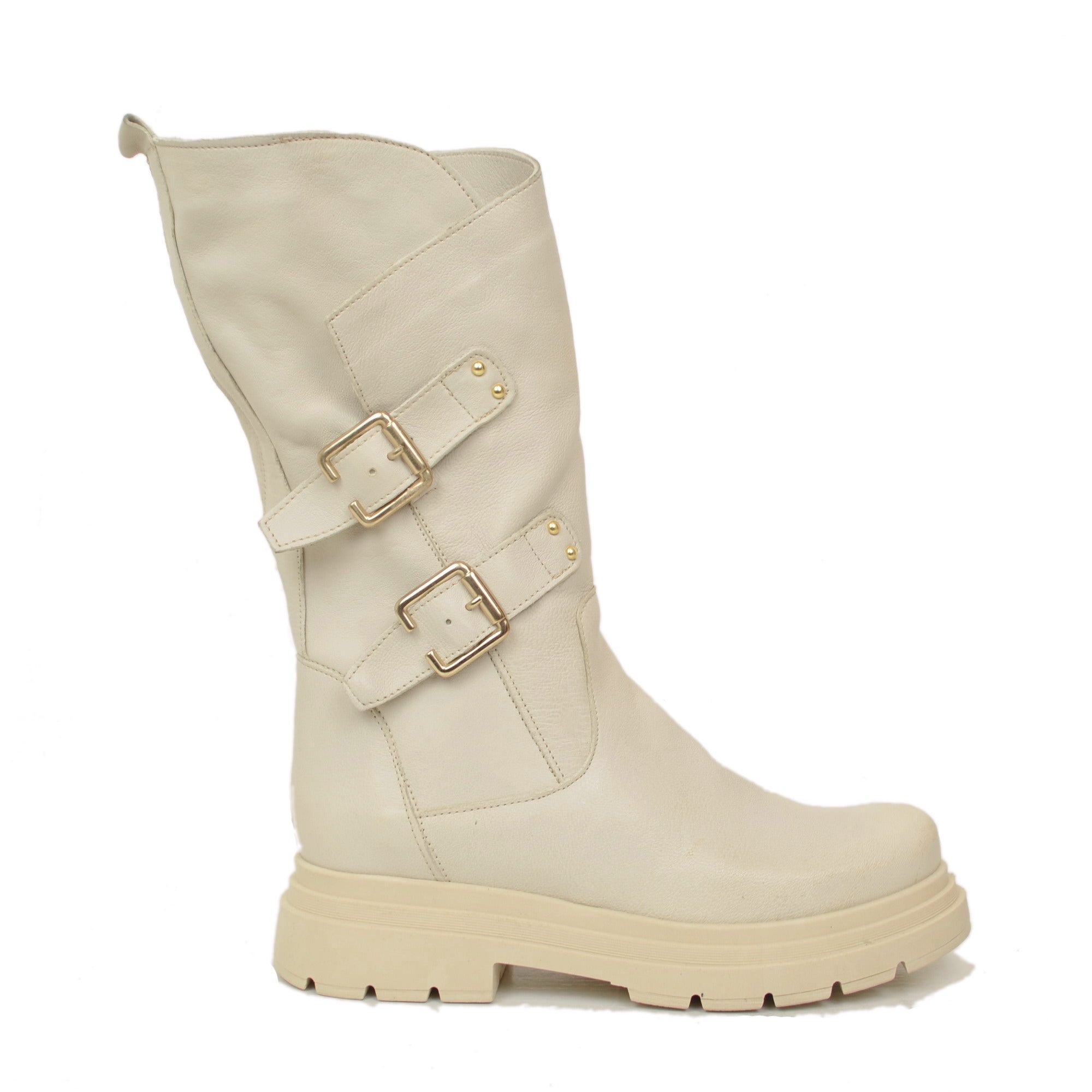 Stradivarius - Stivali biker grigi con fibbie Stradivarius - Stivali biker grigi con fibbie