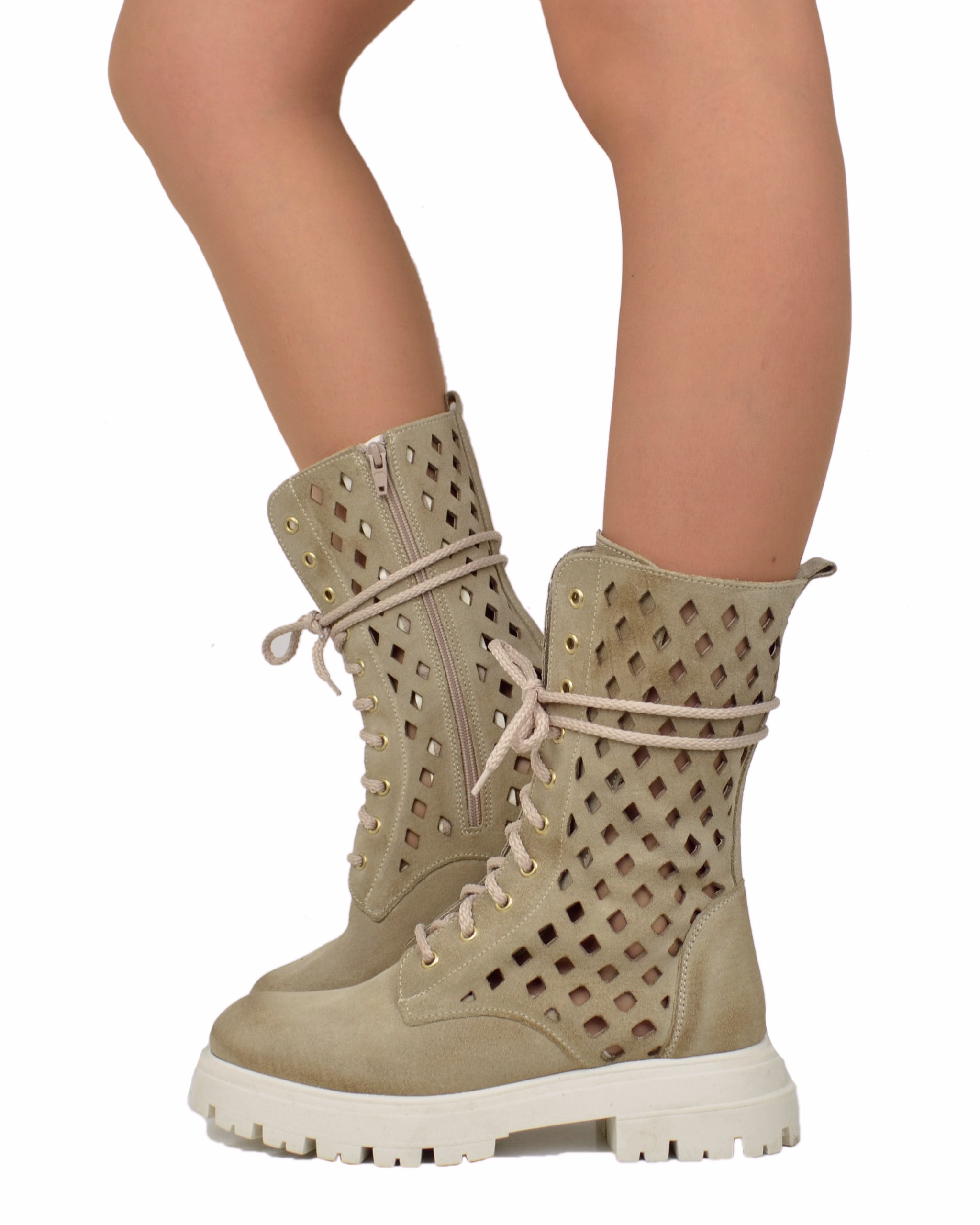 Stivali Primaverili Stivali Donna Estivi Traforati Tronchetti