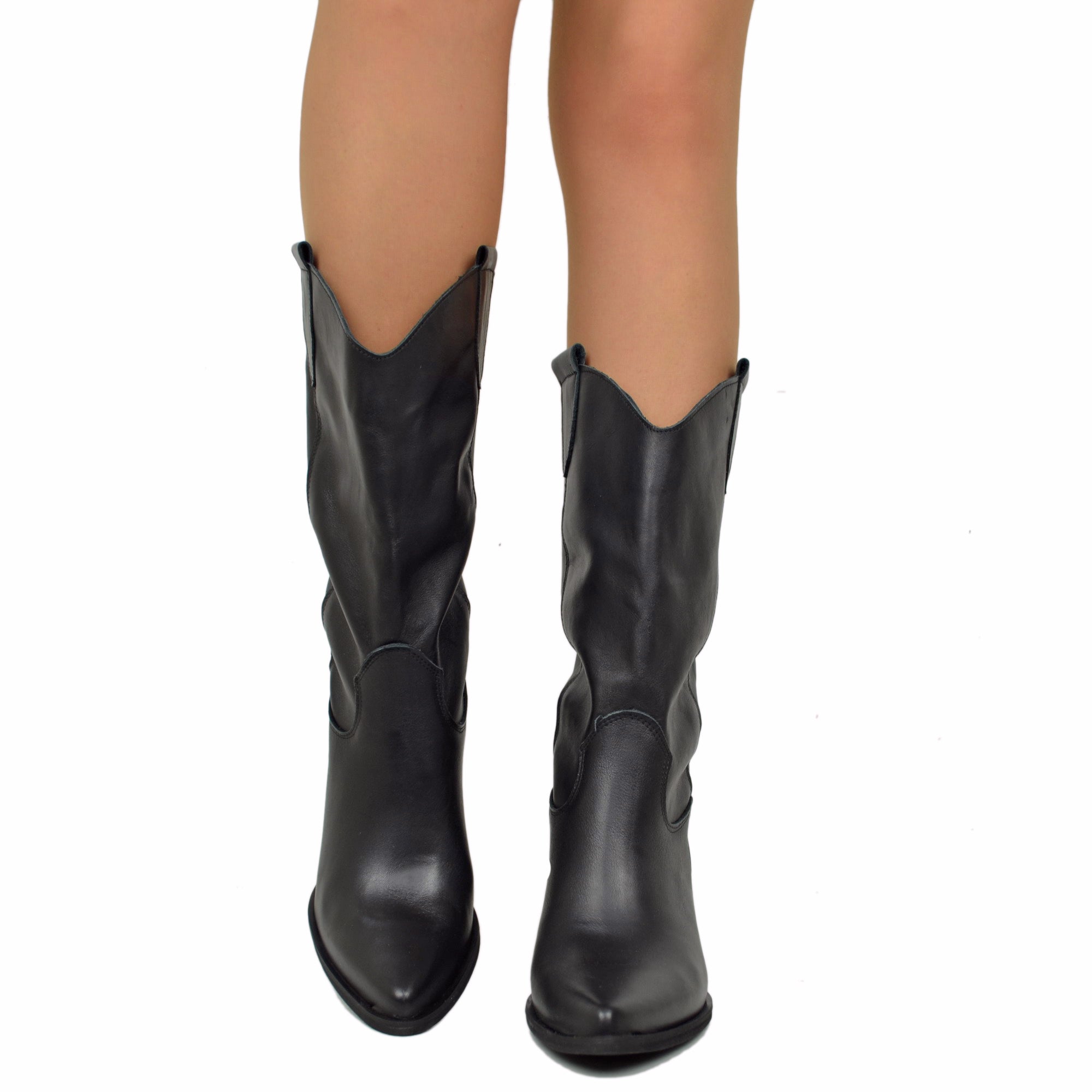 ENEN Stivali Cowboy Donna Texani Pelle, 34-39 EU Stivali Monta Western ENEN Stivali Cowboy Donna Texani Pelle, 34-39 EU Stivali Monta Western