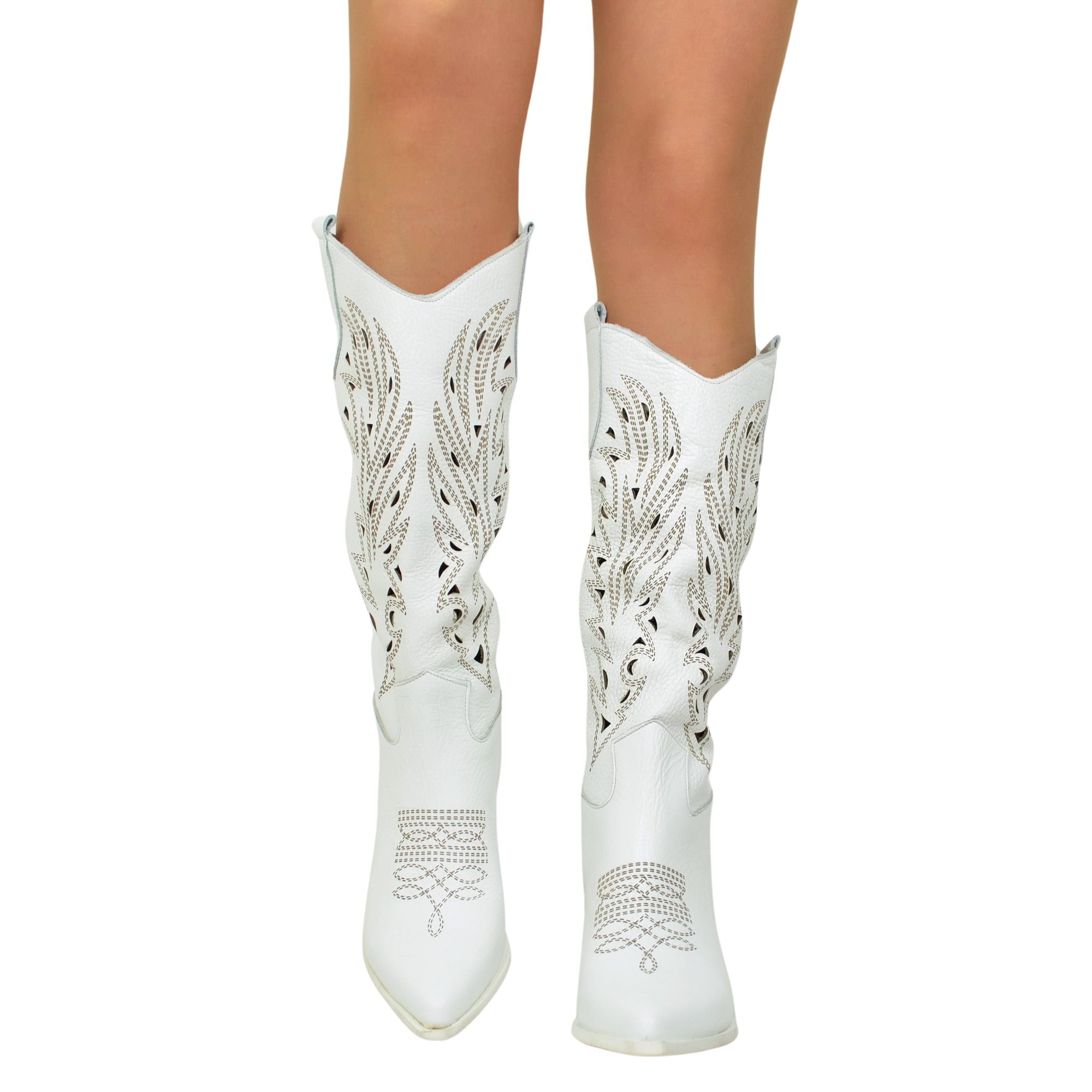 Icon Carga Stivali Da Cowboy Bianchi Camperos Bianchi Texani