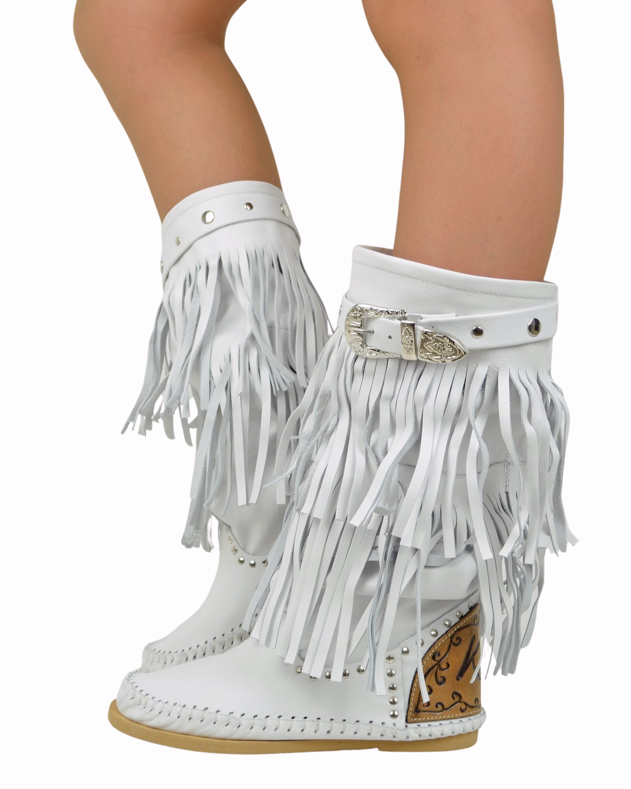ABOOFAN Couvre-Bottes à Franges pour Femmes Paire de Décorations de Bottes Rétro pour Festival de Musique Spectacle Accessoires de Costume Hippie 60 et 70 Taille Ajustable