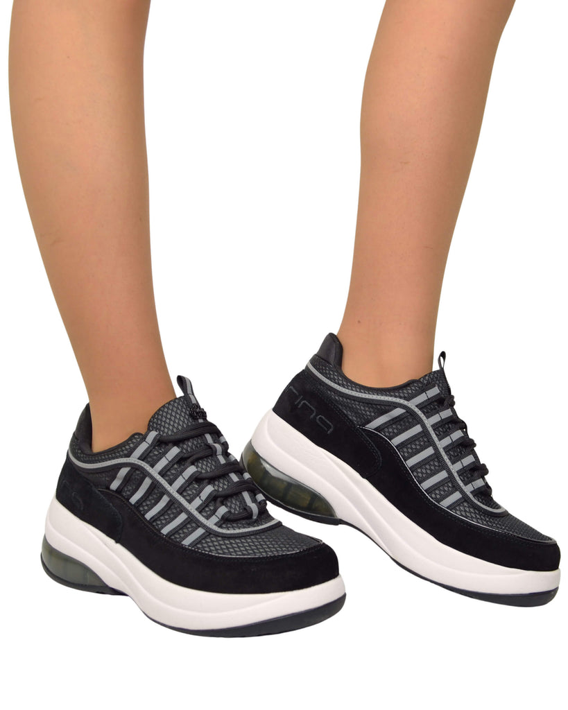 Fornarina Bubble Lacci Platform Zeppa UP BLACK Originali stile anni 90 - 3