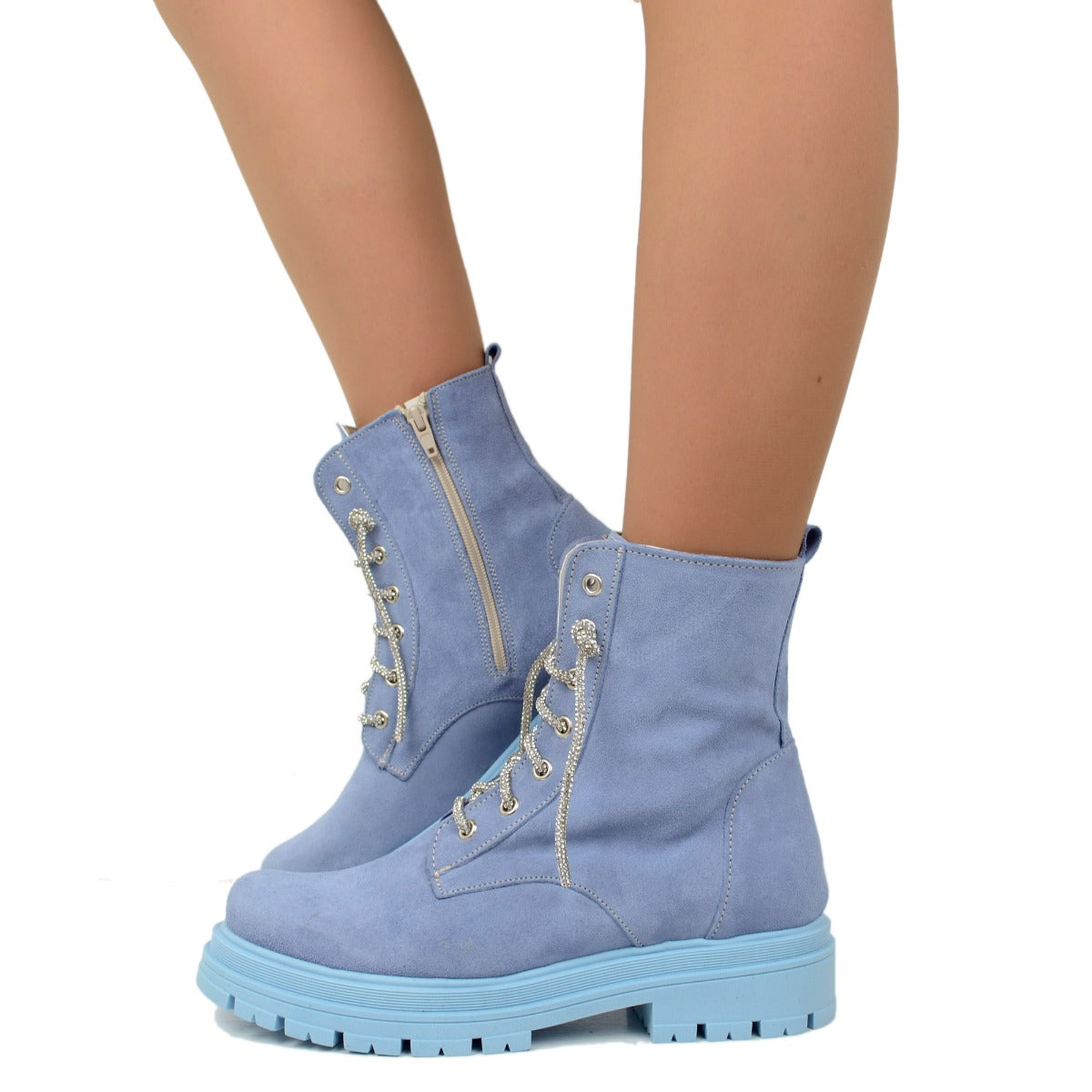 Light blue suede ankle boots new arrivals