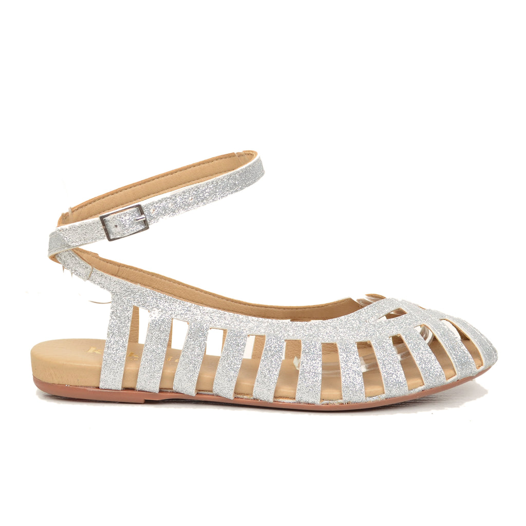 Ballerine Donna a Ragnetto Argento con Glitter Made in Italy - 2