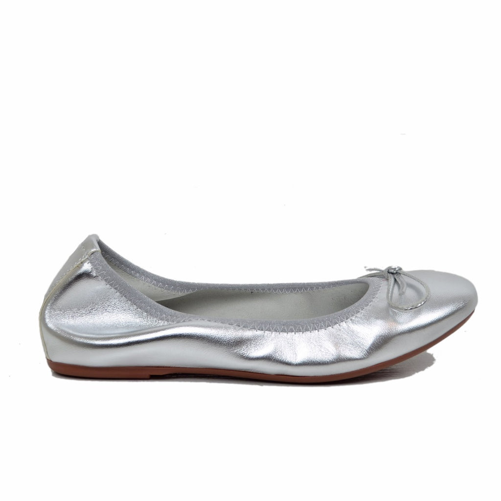 Ballerinas in Silver Nappa Elasticized with internal Wedge - 2