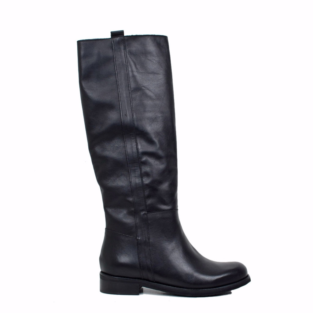 Camperos Women's Black Leather Boots Made in Italy - 2