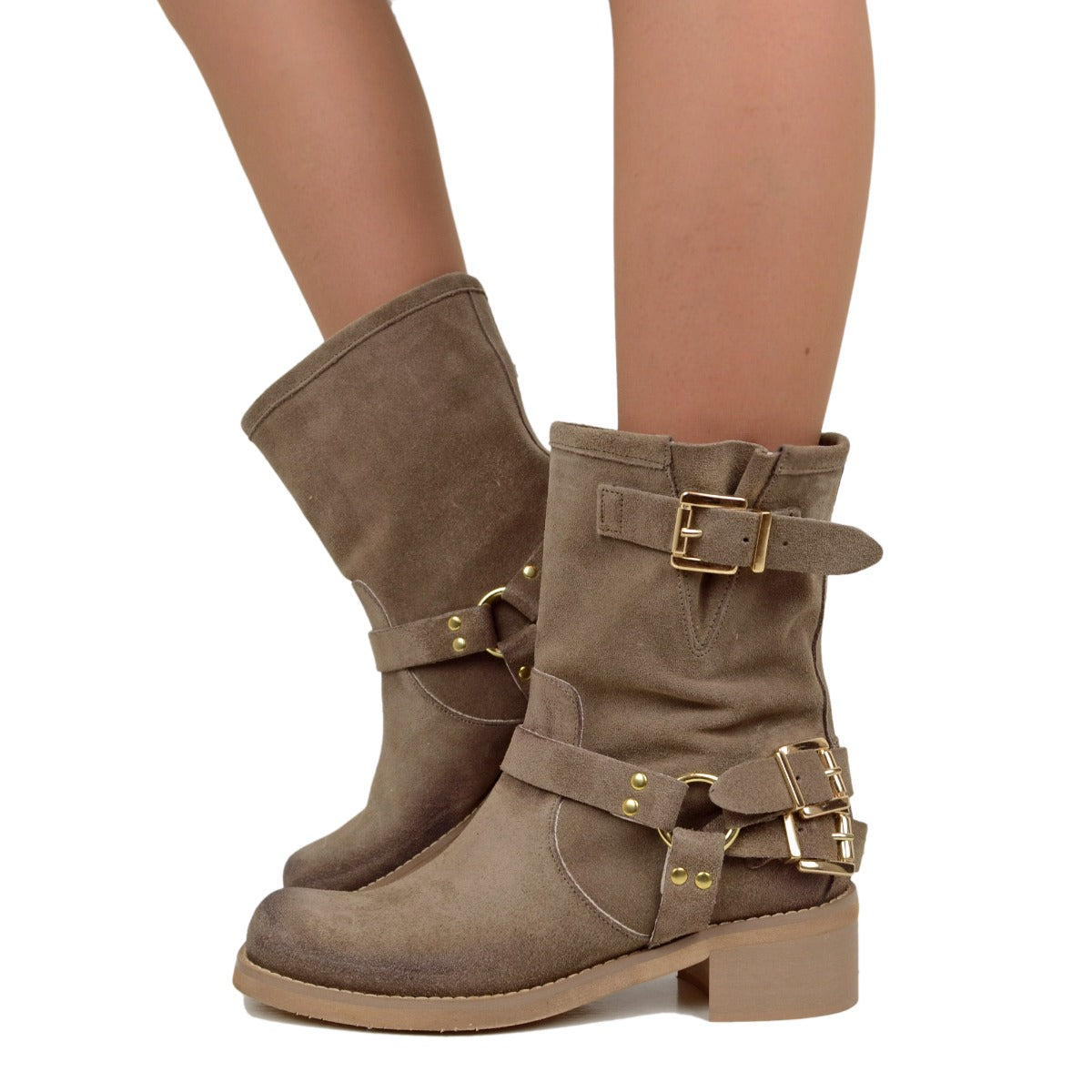 Ladies Boots Biker Boots Wildleder Biker Boots Wildleder Boots