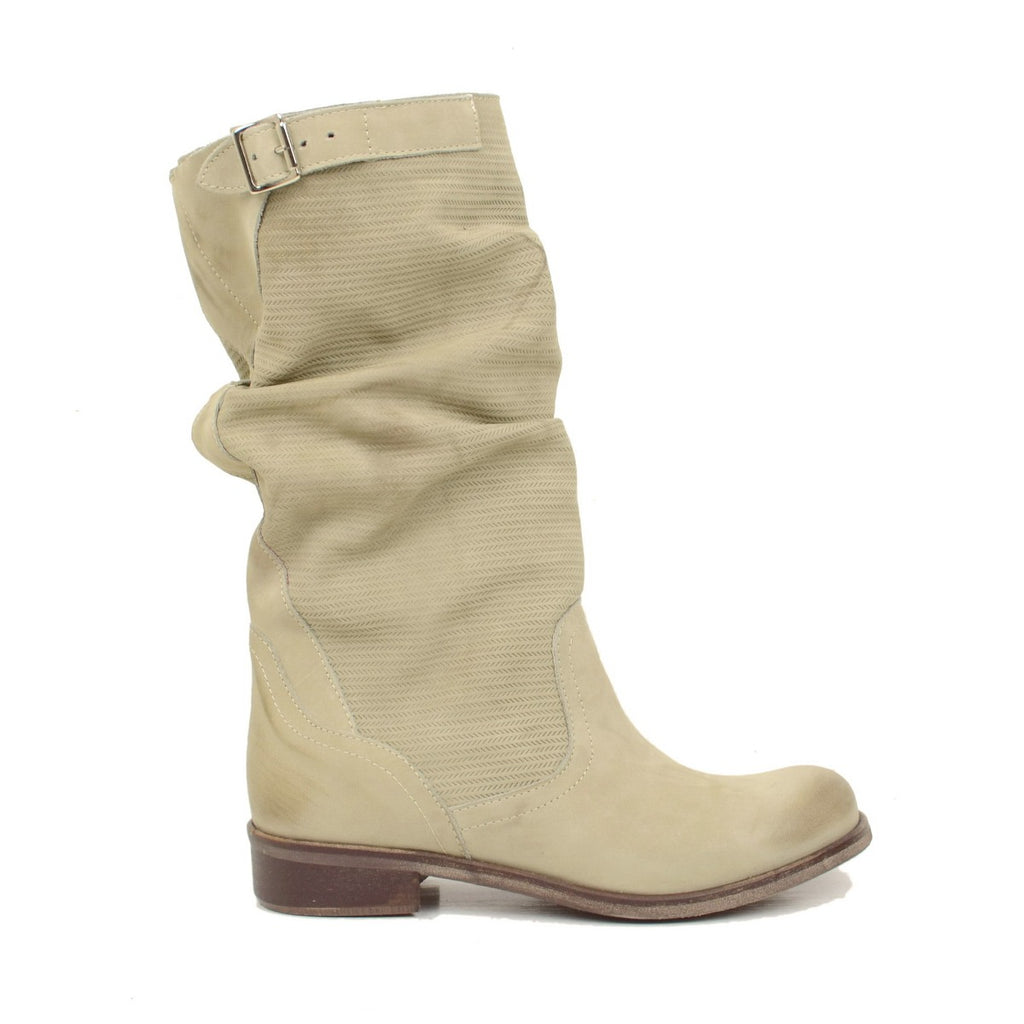 Soft Summer Boots Grained Vintage Leather Used Effect Taupe - 2