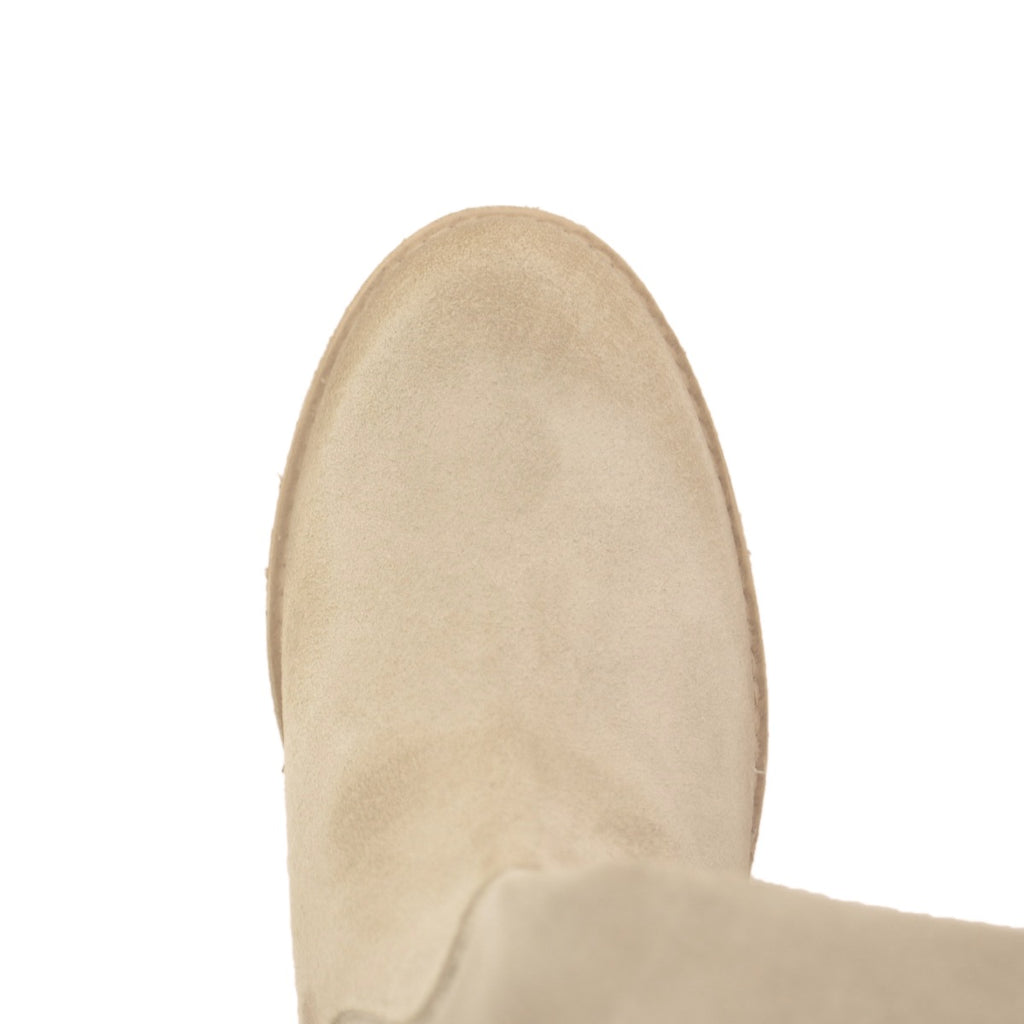 Camperos Women's Beige Boots in Vintage Suede Leather - 7
