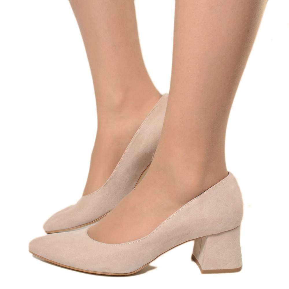 Scarpa Decolletè Donna Tacco Medio Eleganti Rosa