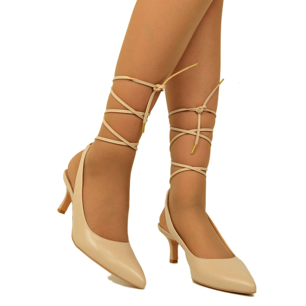 Elegant Powder Pink Décolleté Shoe with Low Heel Made in Italy - 3