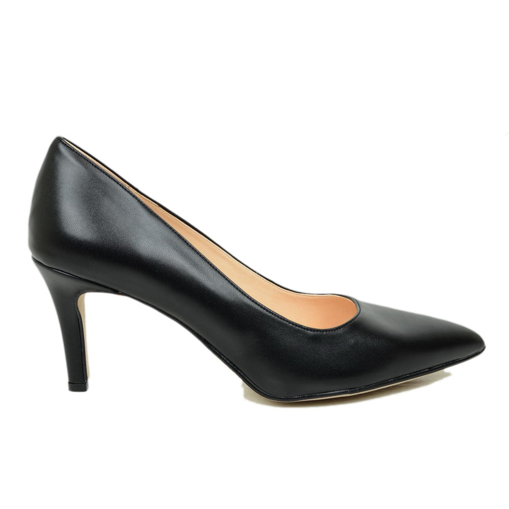 Elegant Black Decolletè Shoe with 8 cm Heel Made in Italy - 3