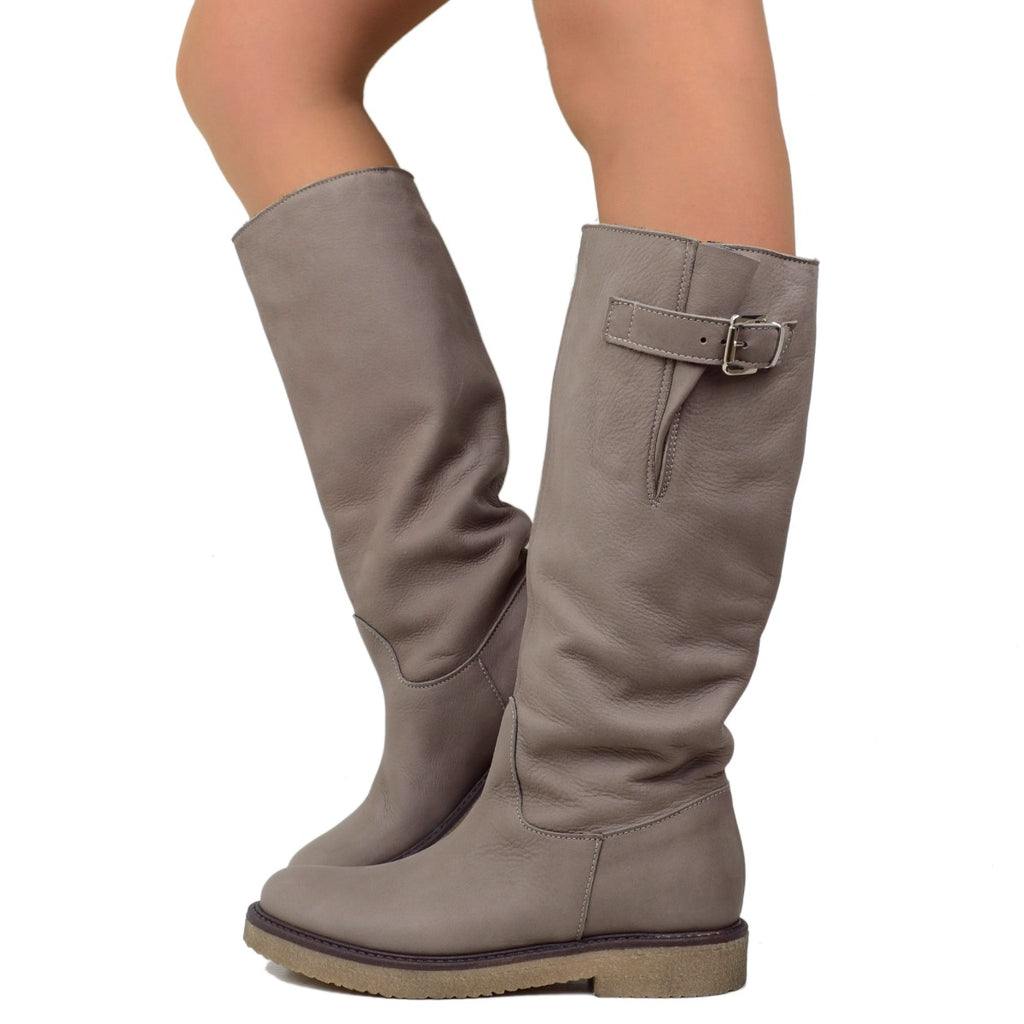 Camperos Sportive Women's Boots in Nubuck Leather Made in Italy