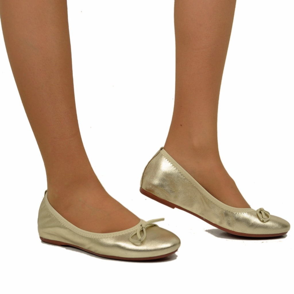 Ballerinas in Nappa Platinum Elasticized with internal Wedge - 4