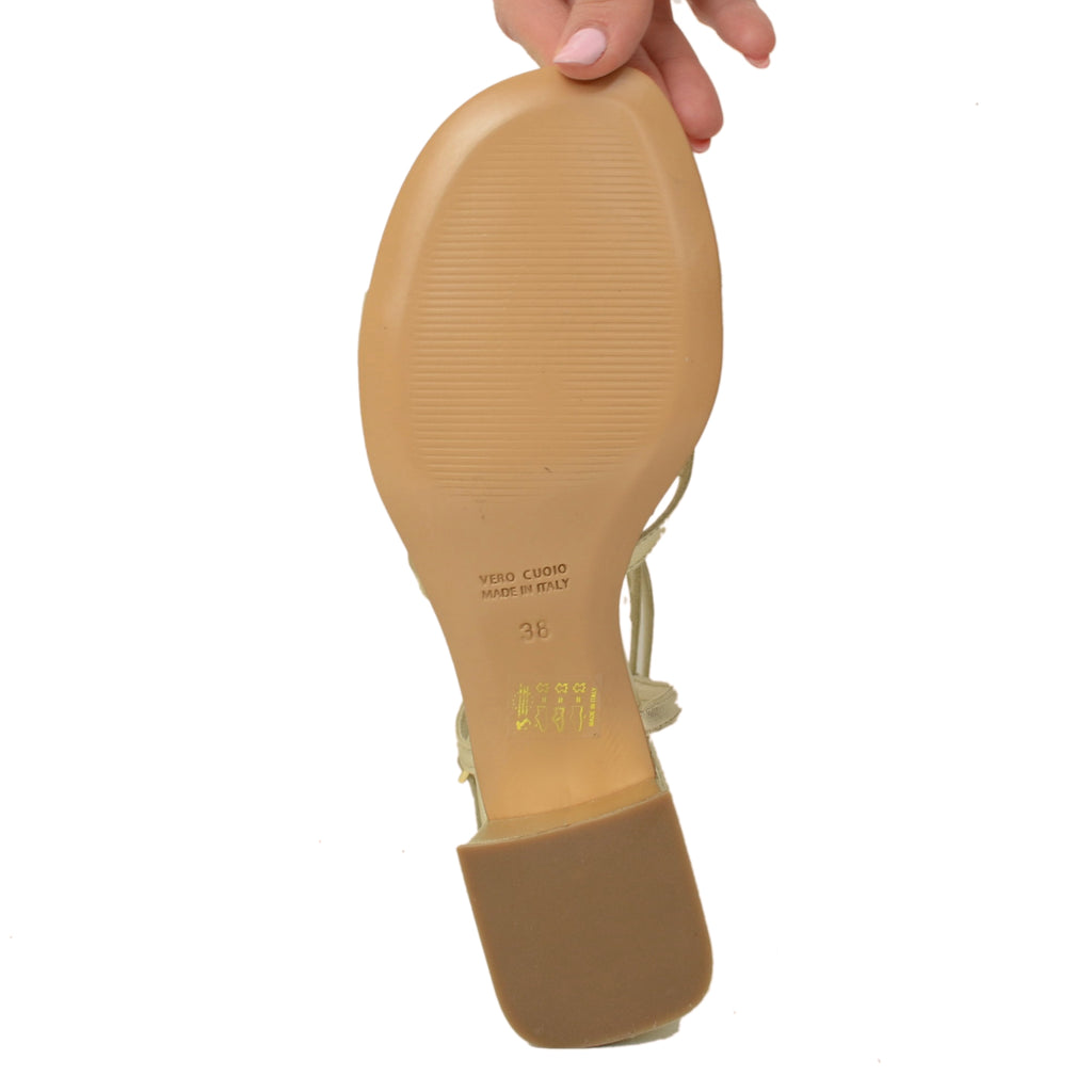 Damen-Sandalen, Flip-Flops, Platin, hergestellt in Italien - 4