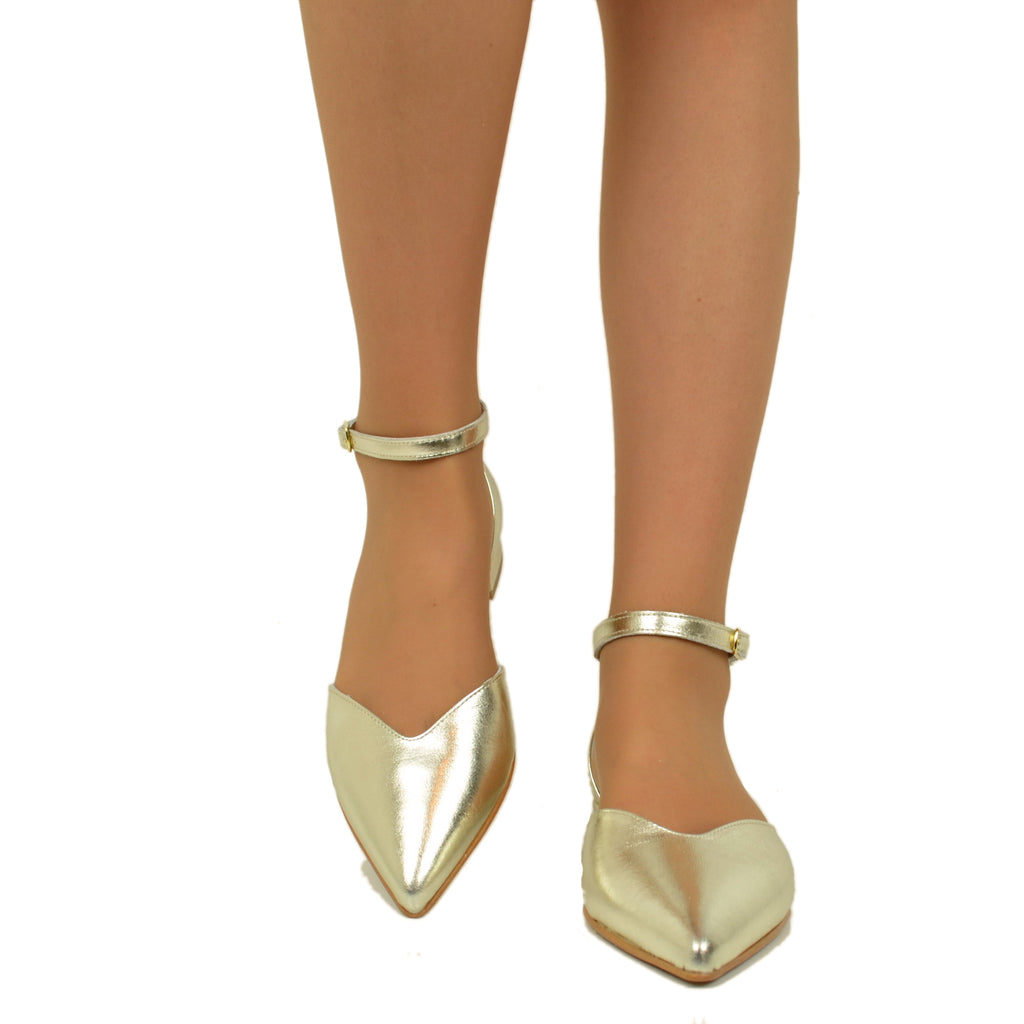 Platinum Women's Sandals Heart Tip Made in Italy with Strap - 2