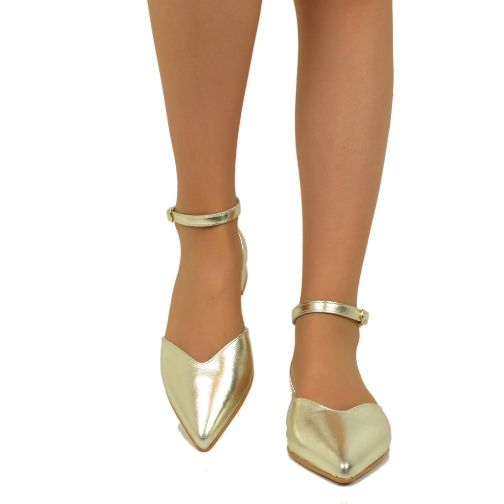 Platinfarbene Damen-Sandalen mit Herzspitze, hergestellt in Italien, mit Riemen - 2