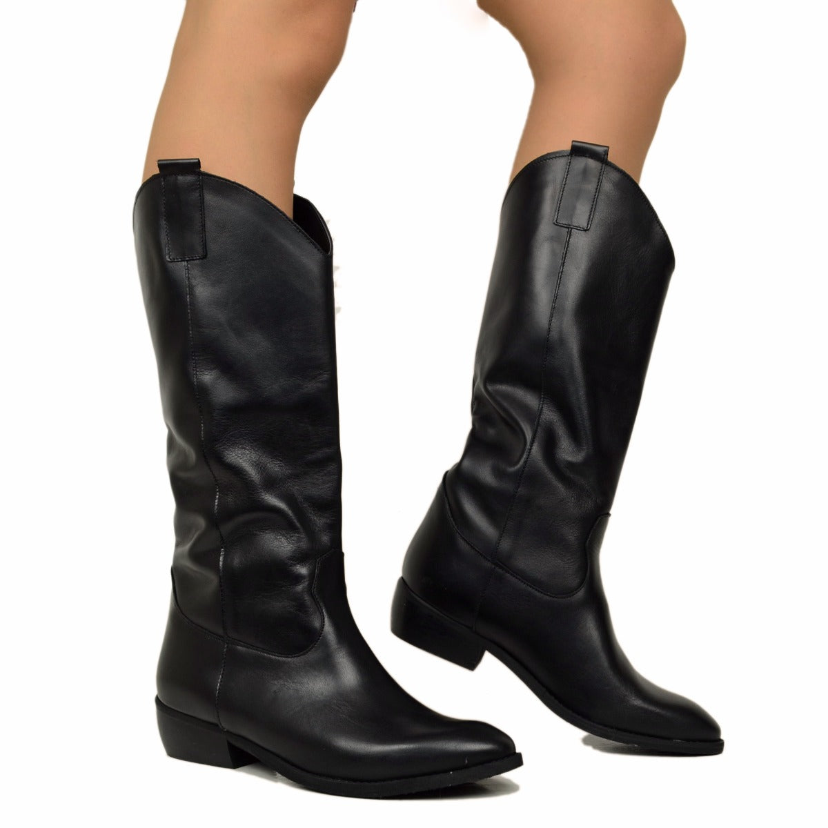 Stivale Texano Stivali Texani Con Tacco Basso Camperos Donna