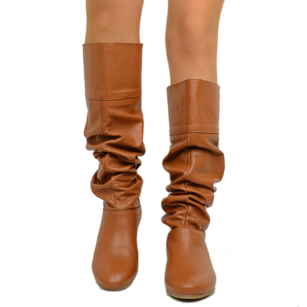 Cuissardes Knee High Boots with Leather Cuff - 5