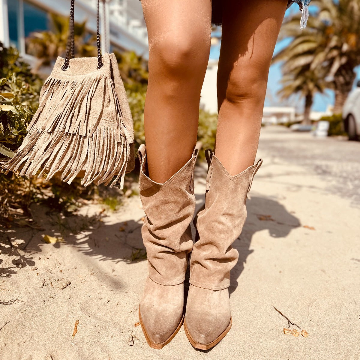 Donna Texani Stivali Texani Pitonati Outfit Estivi Con Texani