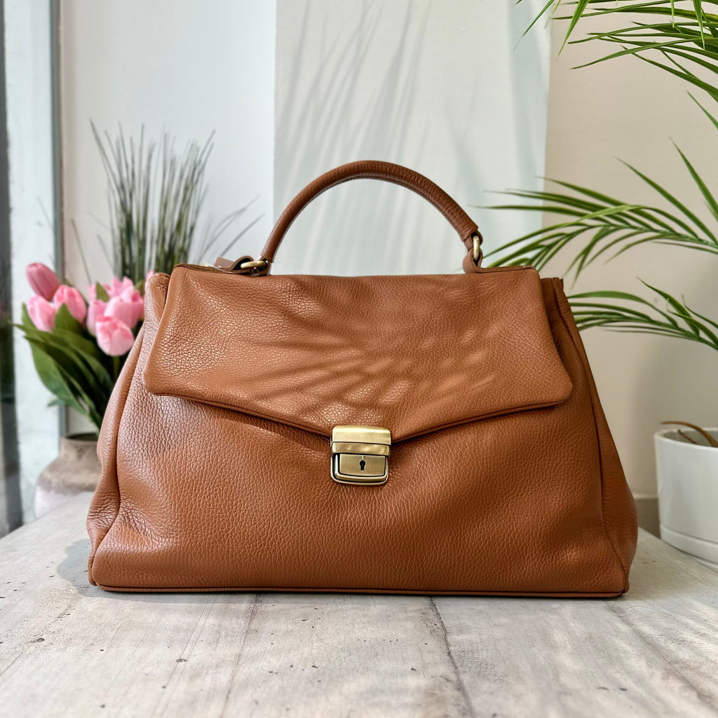 Handtasche interner Schultergurt aus echtem Nappaleder