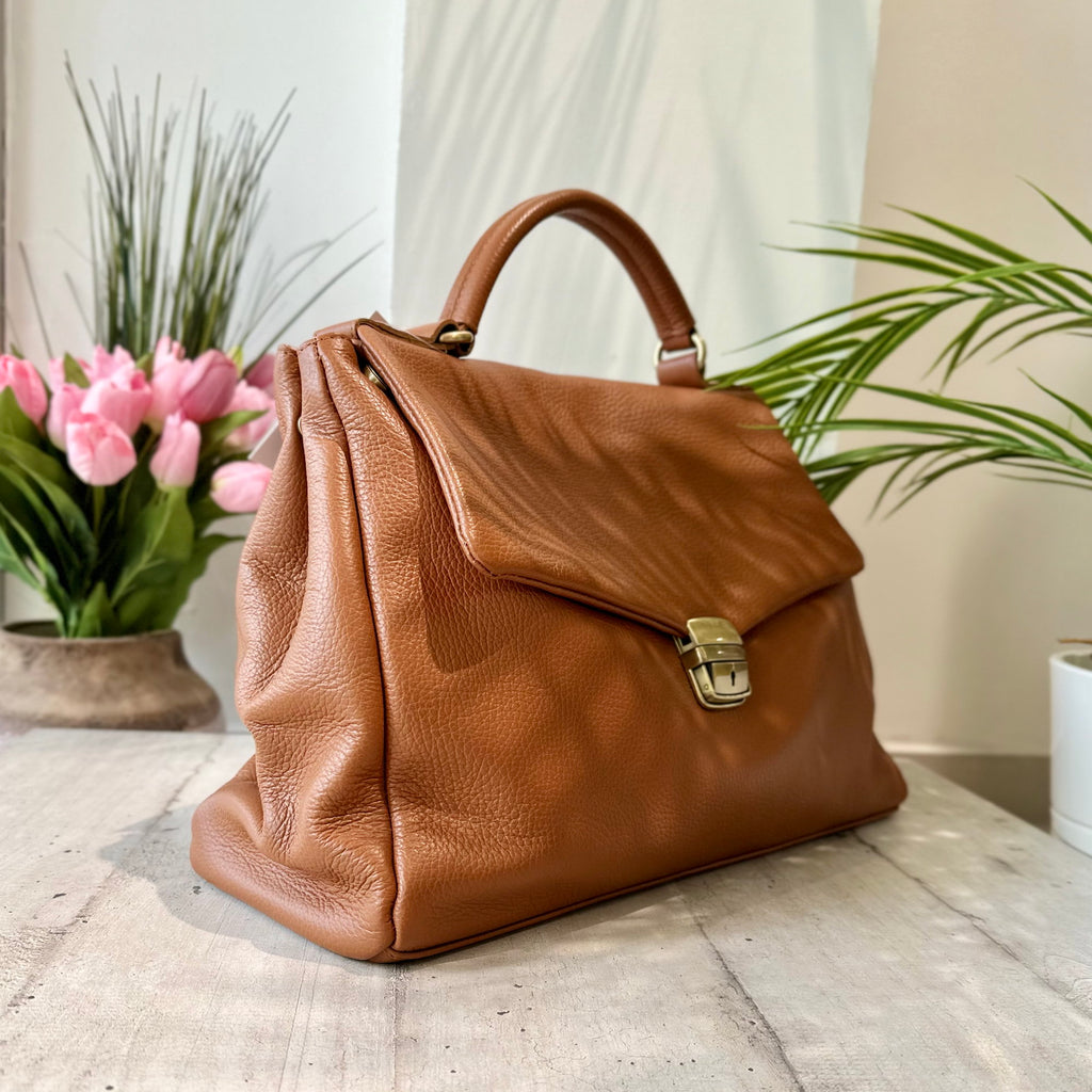 Handtasche interner Schultergurt aus echtem Nappaleder - 2
