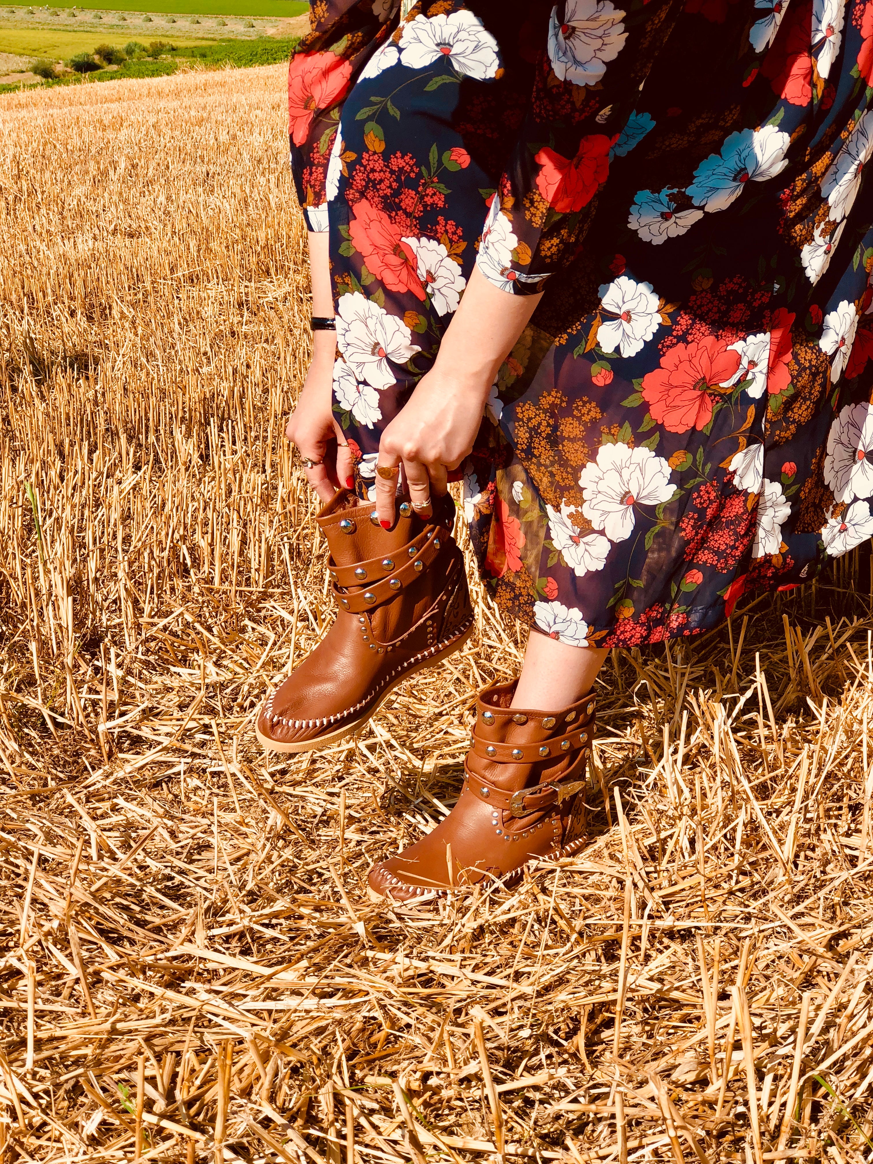 Indianini Bassi in Pelle Cuoio con Fibbie Originali KikkiLine