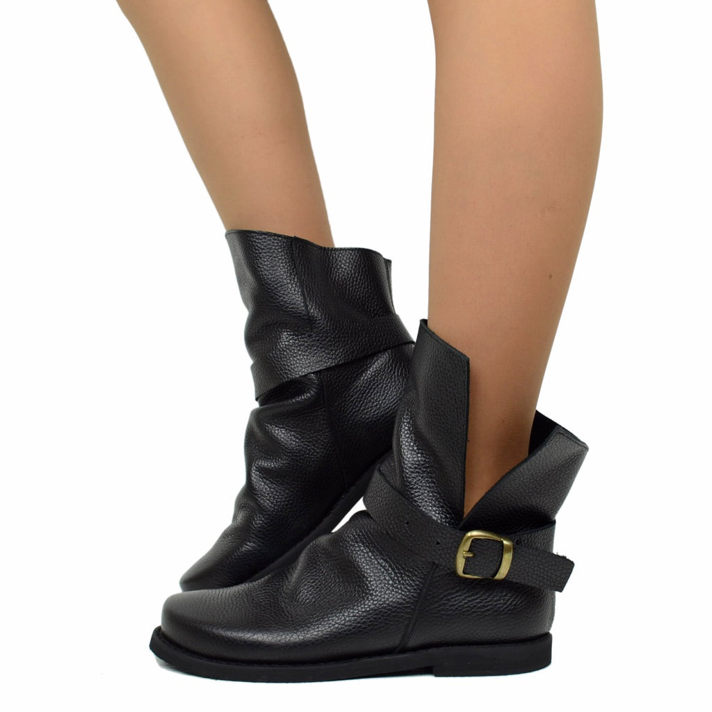 Stivali Alti Donna Bviennic Con Zeppa 5 Cm - Punta Rotonda, Senza Chiusura, Taglie 34-46