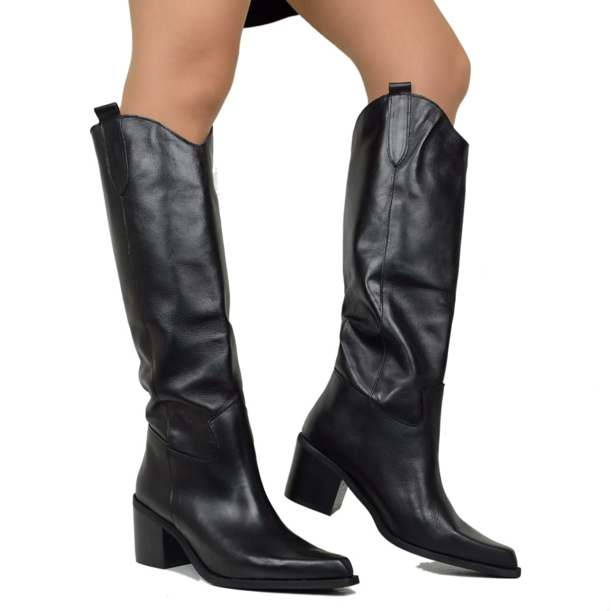 Anfibi Neri Da Donna Con Tacco A Blocco 8 Cm Swish Jeans - Foto 8