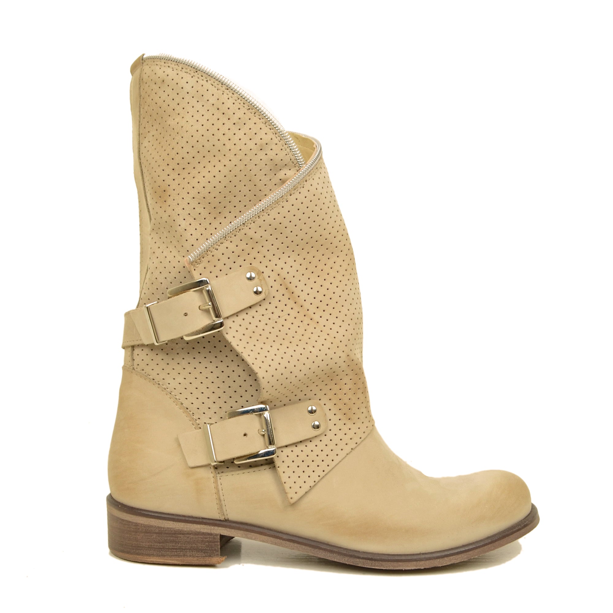Taupe shop biker boots