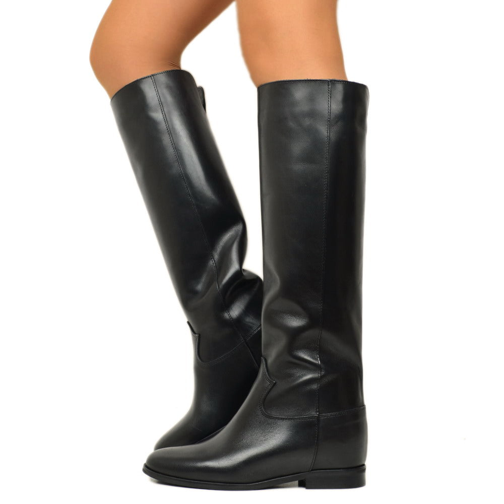 Stivali Alti Zeppa Interna Donna Stivali Stivali Alti Con Tacco