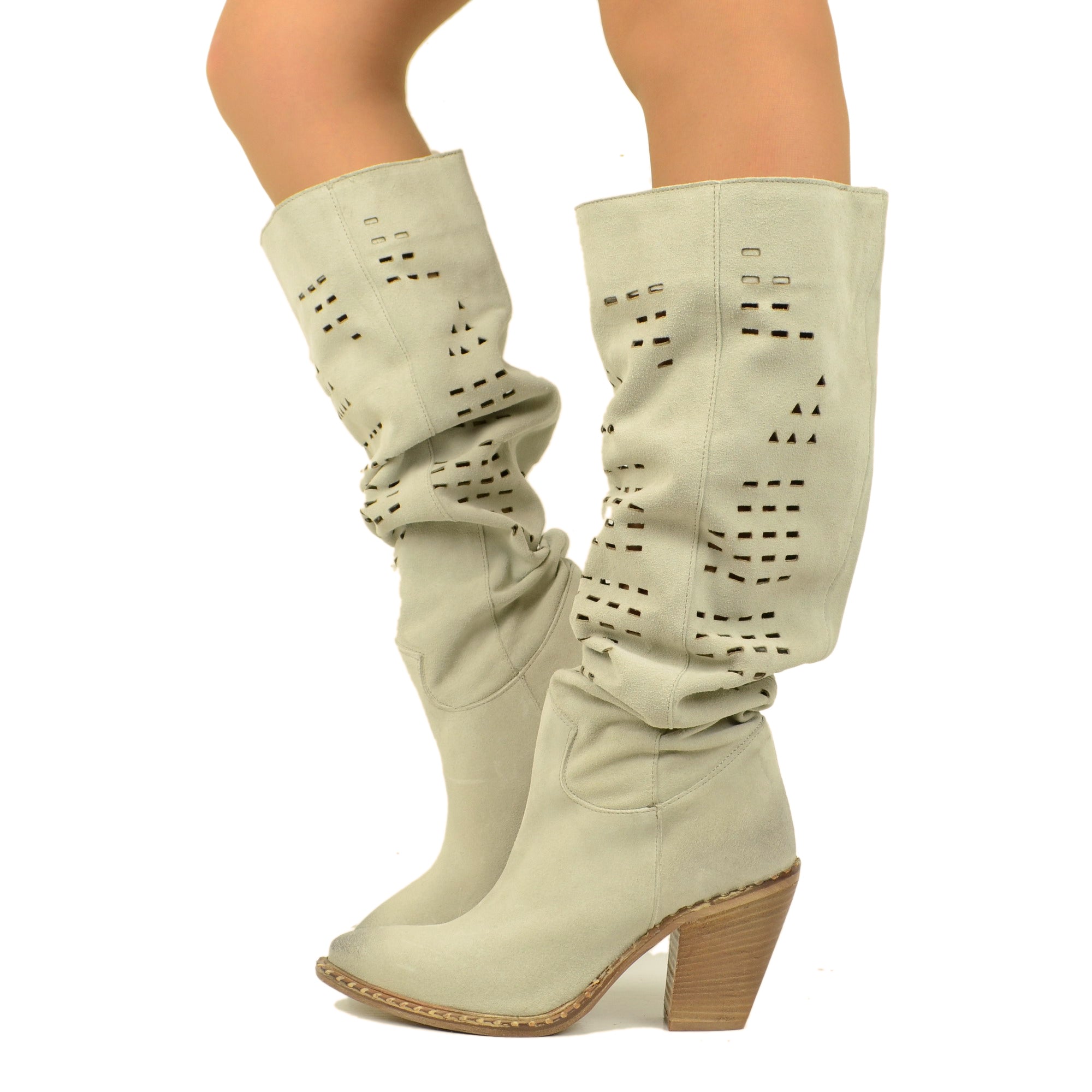 Stivaletti Stivali Alti Arricciati Shop Stivaletti Stivali Estivi