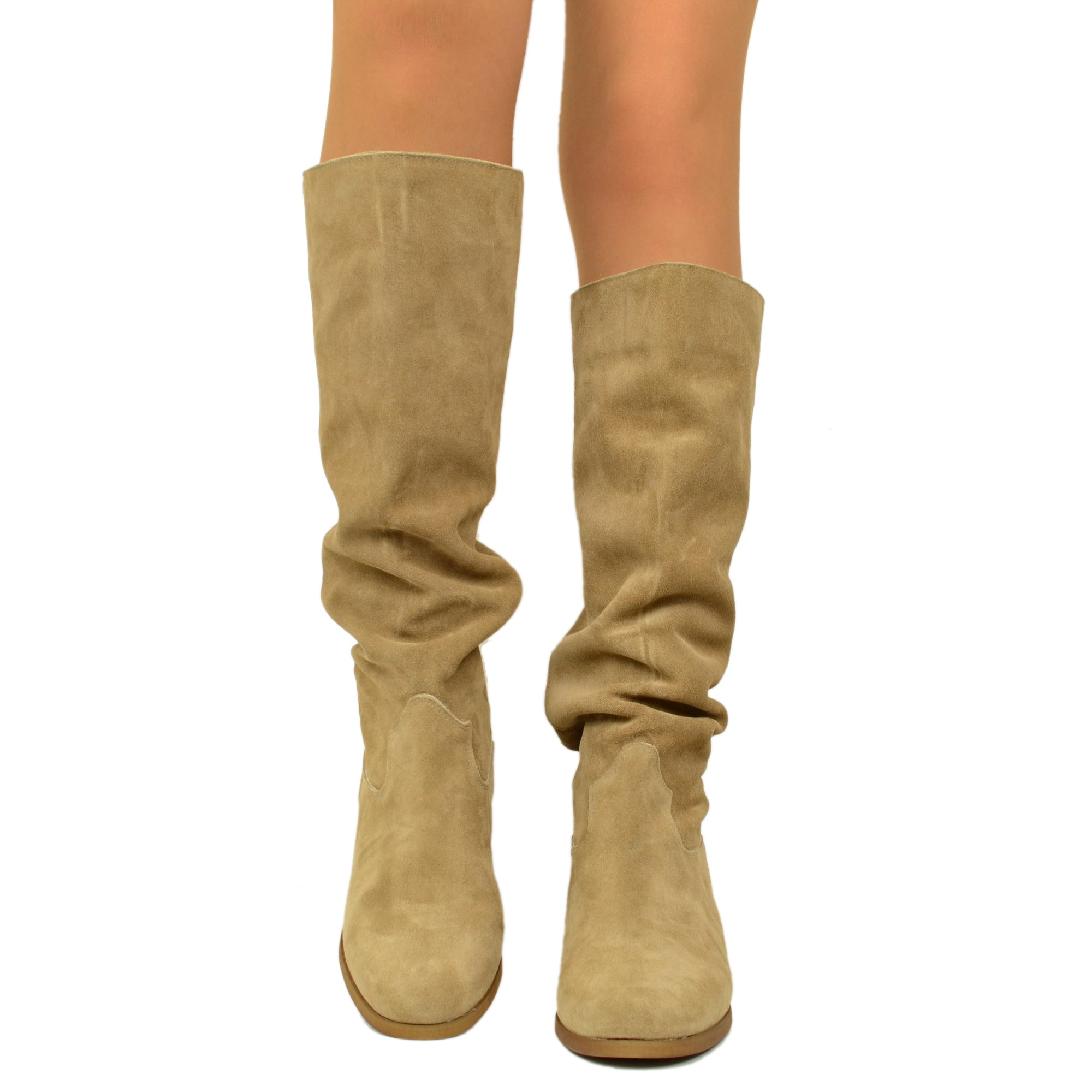 Stivali Scamosciati Stivali Camoscio Zeppa Stivali Scamosciati